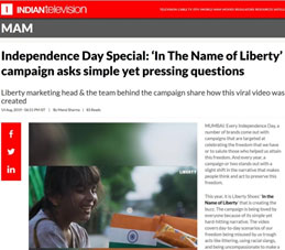 MUMBAI: Every Independence Day, a number of brands come out with campaigns that are targeted at celebrating the freedom that we have or to salute those who helped us attain this freedom. And every year, a campaign or two stands out with a slight shift in the narrative that makes people think and act to preserve this freedom…. https://www.indiantelevision.com/mam/media-and-advertising/ad-campaigns/independence-day-special-in-the-name-of-liberty-campaign-asks-simple-yet-pressing-questions-190814